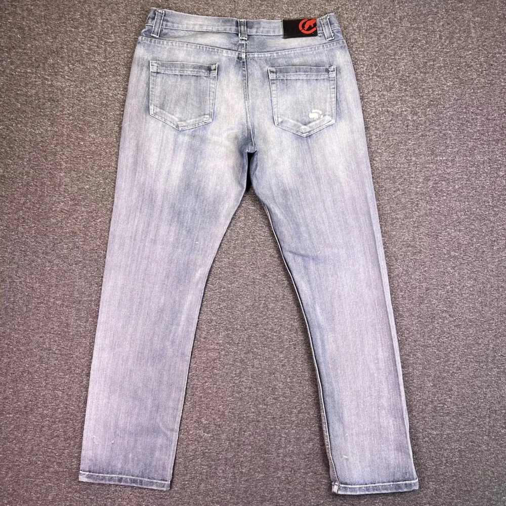 Ecko Unltd Jeans‎ Mens 34 Light Wash Athletic Streetwear Rhino Logo Hip Hop Y2K